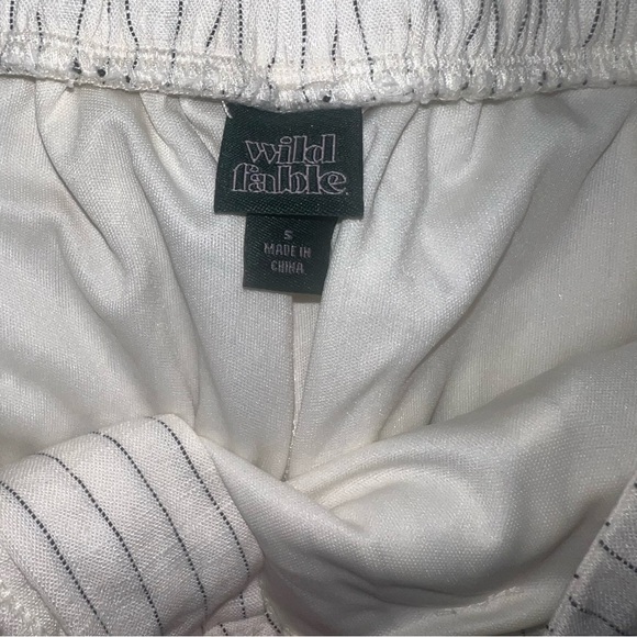 Wild Fable 2-Piece Cream Striped Wide-Leg Pants (S) & Top (M) Linen Blend - Picture 9 of 11